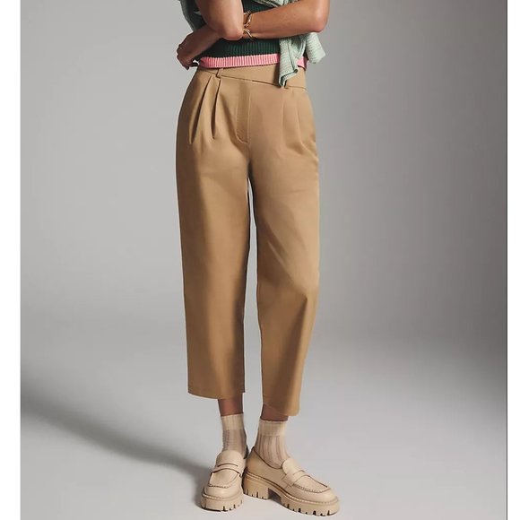 Anthropologie Exquise Barrel-Leg Chino Pants Cedar Brown - Medium - Picture 1 of 9